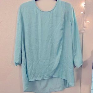 Chico’s Blue Wrap Shirt Size 3